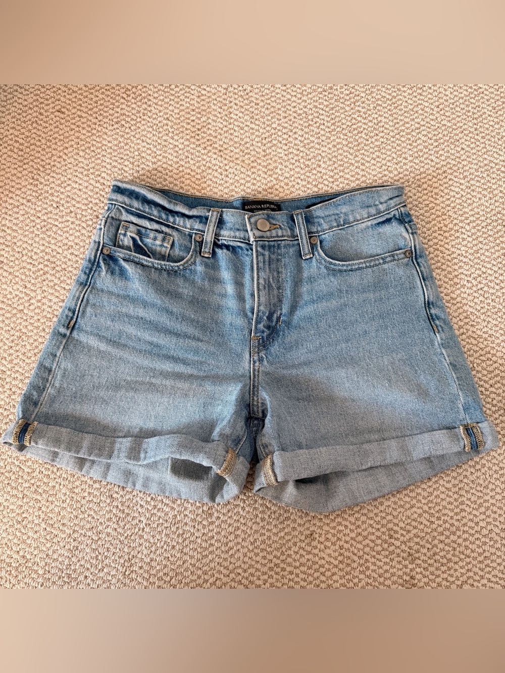 Banana Republic Light Blue Denim Roll-Cuff Shorts